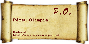Pécsy Olimpia névjegykártya