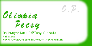 olimpia pecsy business card